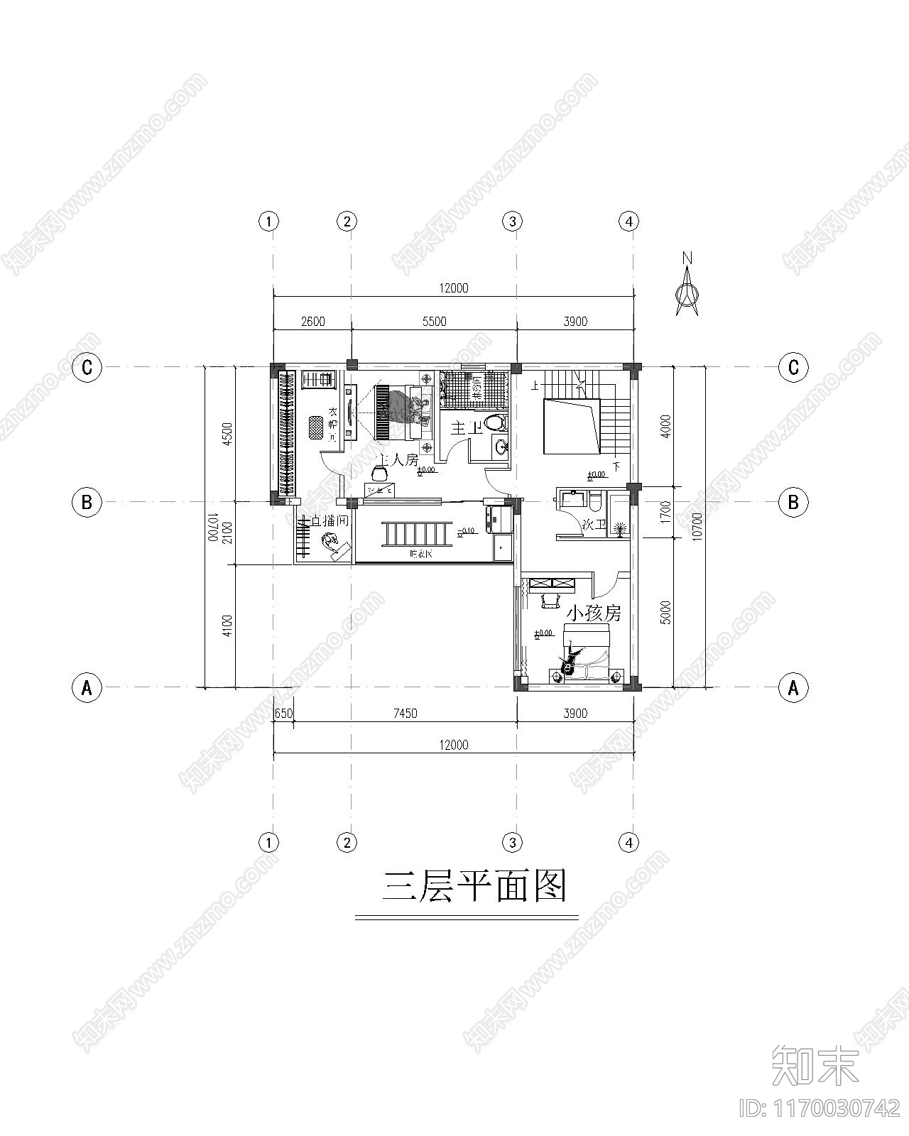 法式别墅建筑施工图下载【ID:1170030742】