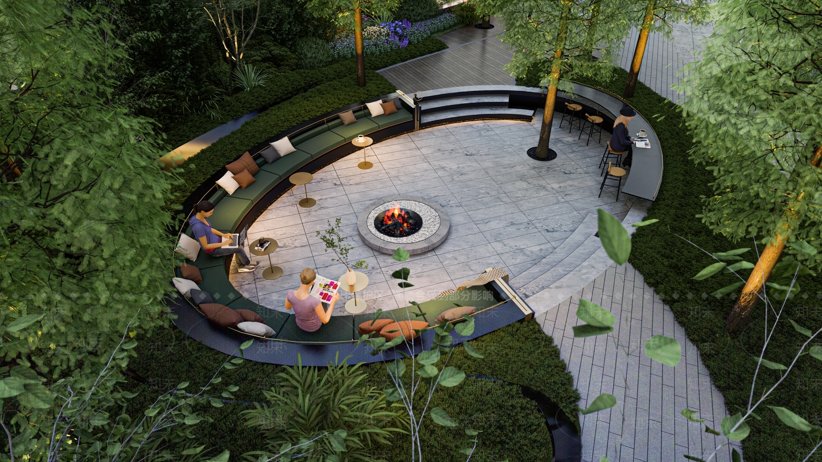 现代轻奢小区景观SU模型下载【ID:1170316657】