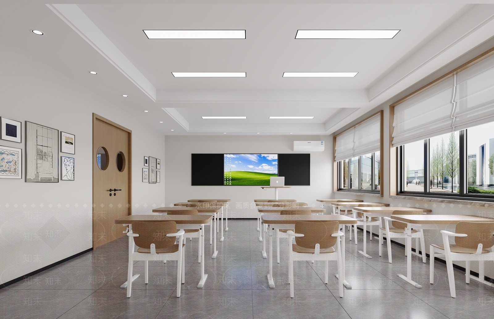 现代教室3D模型下载【ID:1170022893】