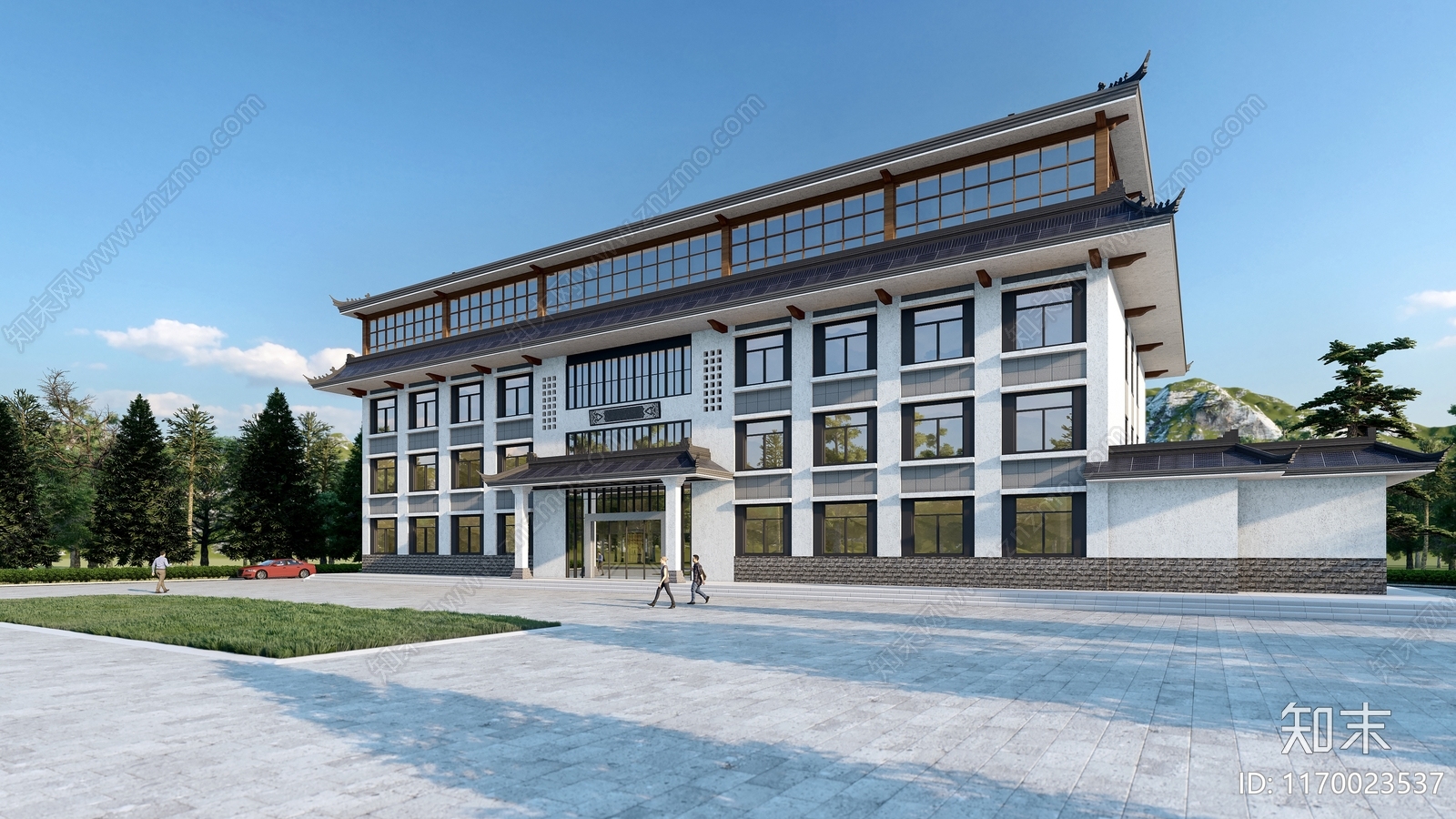 新中式中式其他公共建筑SU模型下载【ID:1170023537】