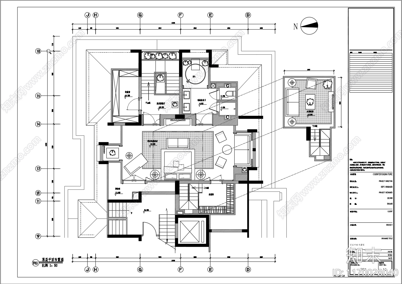 现代新中式阁楼施工图下载【ID:1170028040】