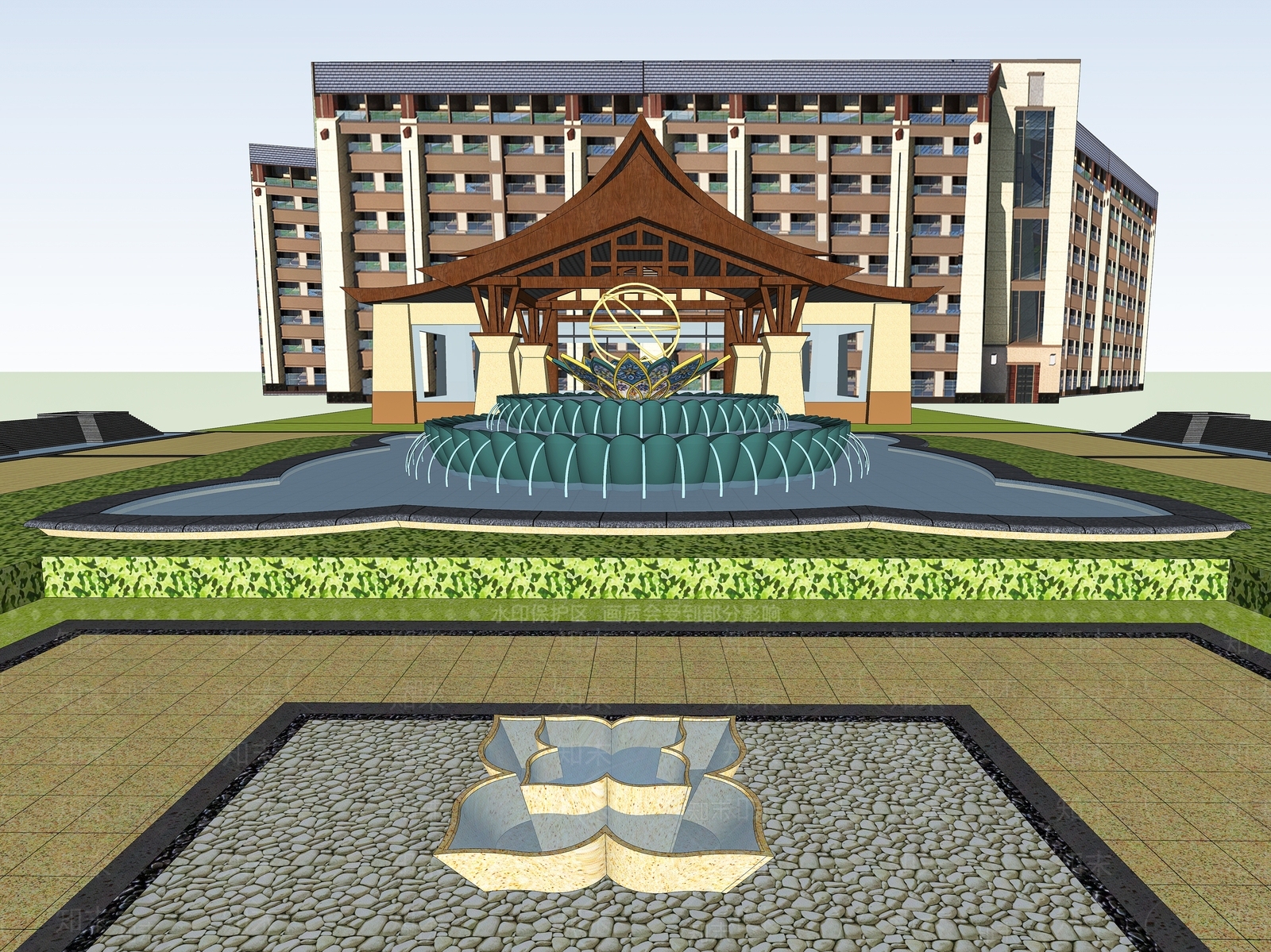 现代水景SU模型下载【ID:1170032794】