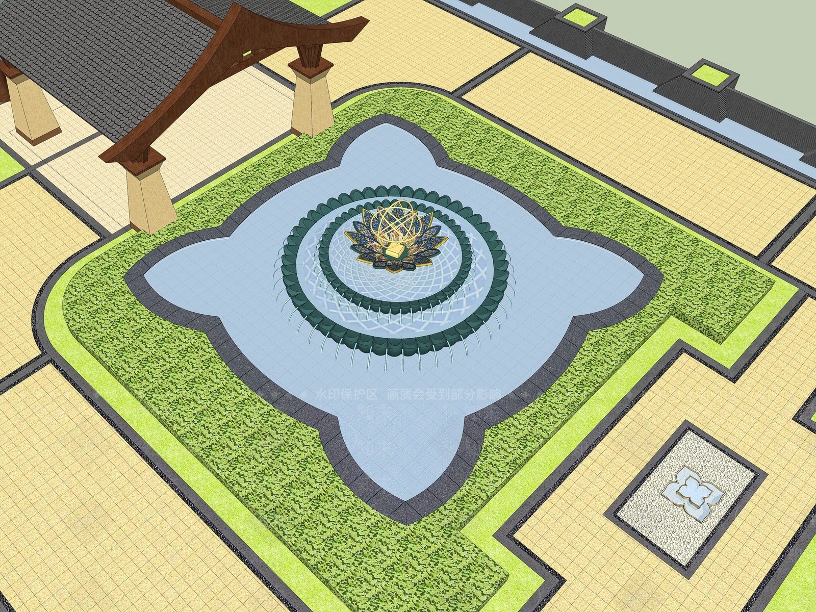 现代水景SU模型下载【ID:1170032794】