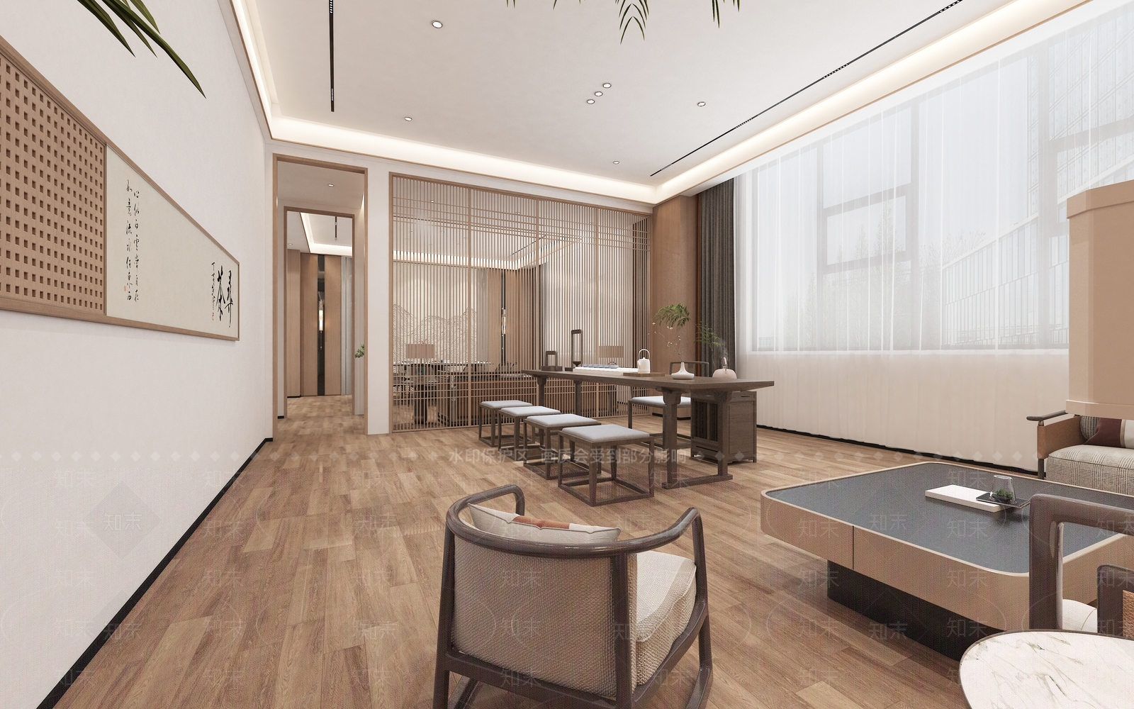 新中式接待室3D模型下载【ID:1170032221】