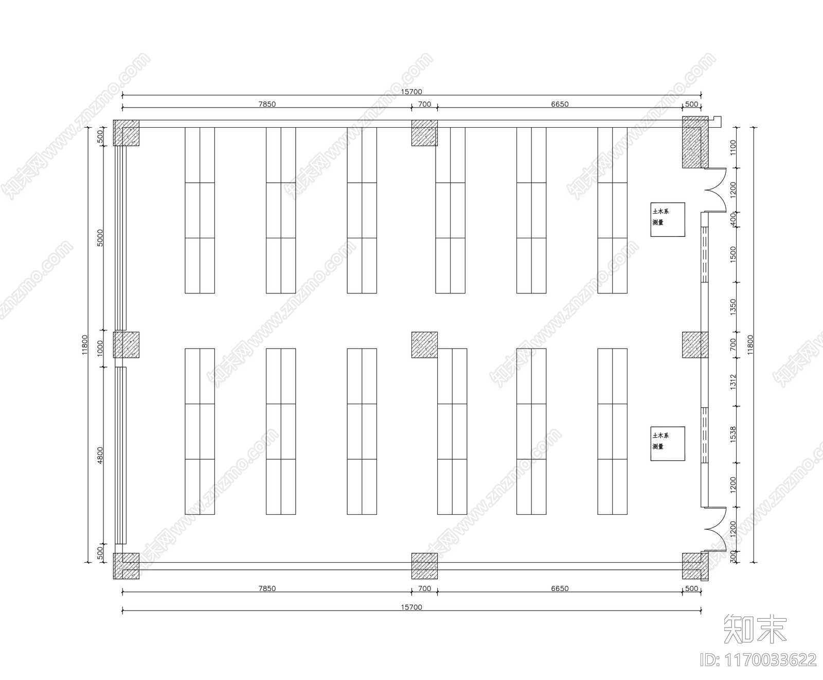 现代培训中心cad施工图下载【ID:1170033622】