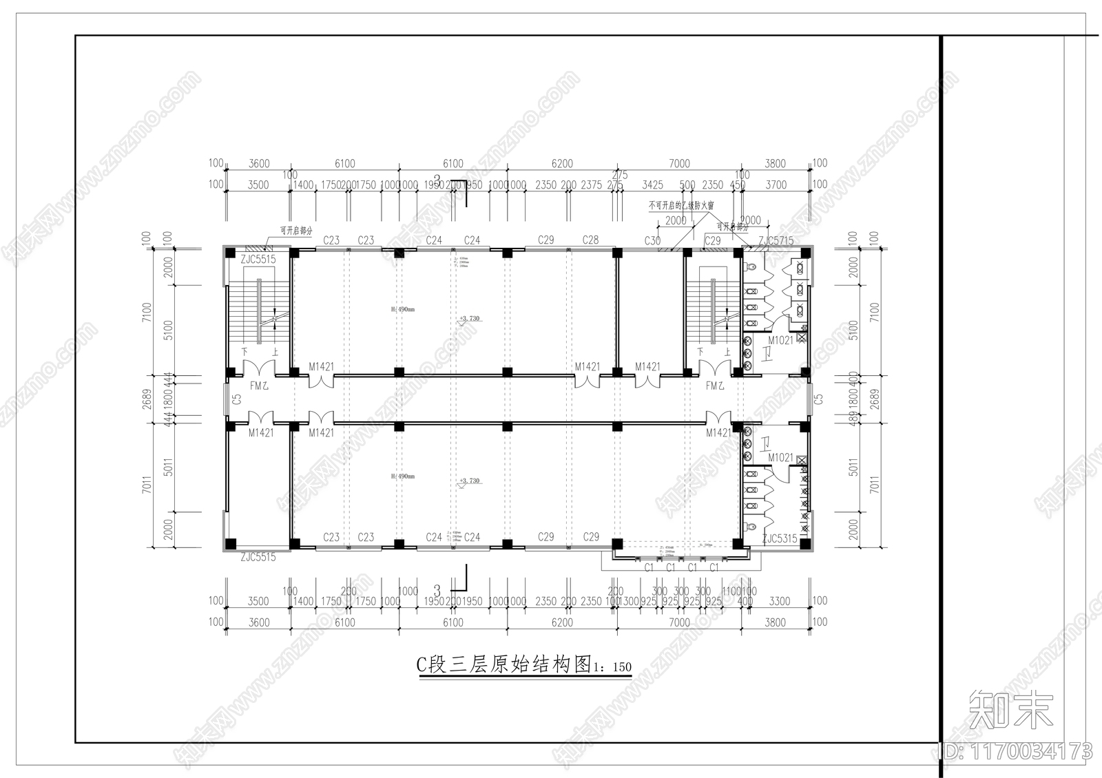 现代学校cad施工图下载【ID:1170034173】