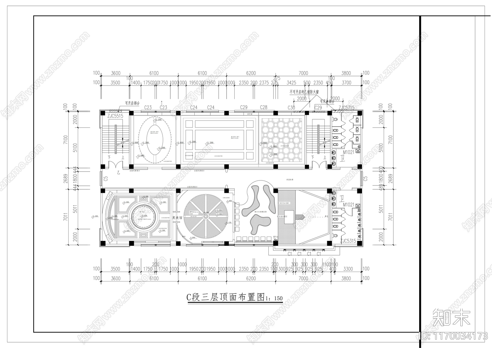 现代学校cad施工图下载【ID:1170034173】