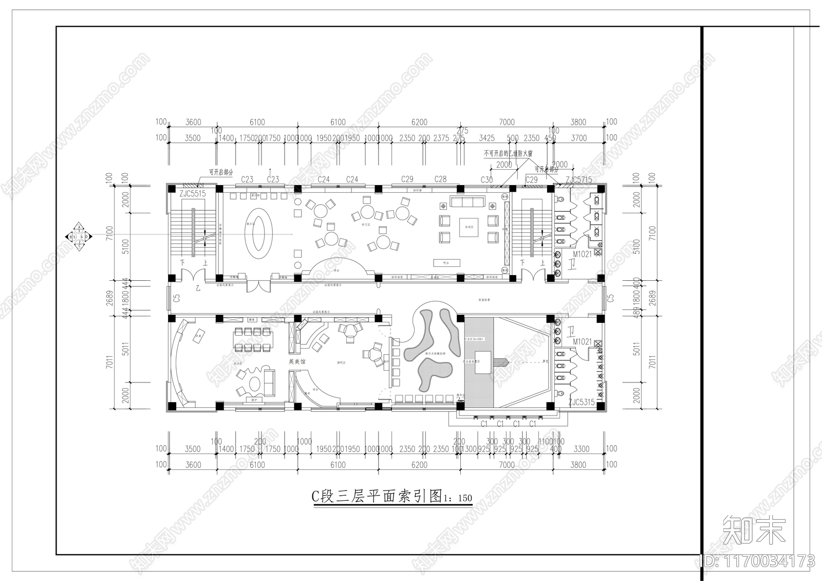 现代学校cad施工图下载【ID:1170034173】