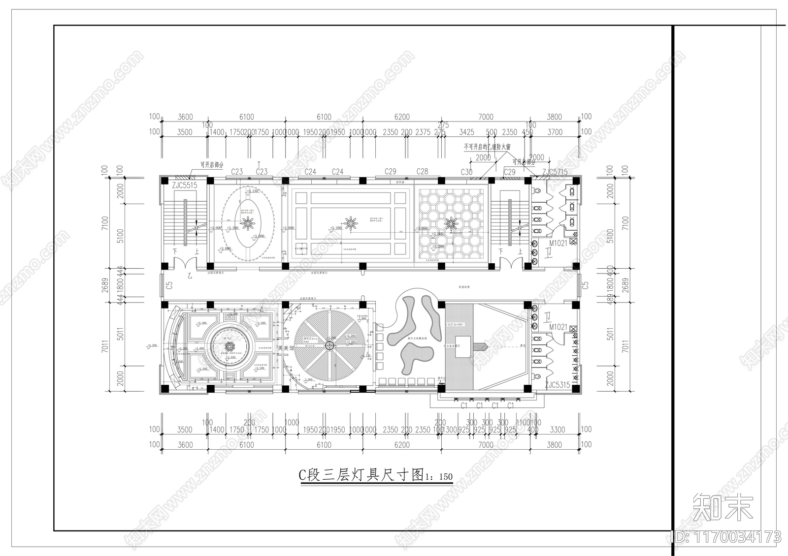 现代学校cad施工图下载【ID:1170034173】