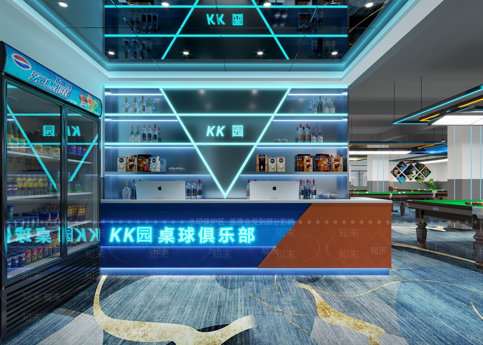 现代台球室3D模型下载【ID:1214720307】