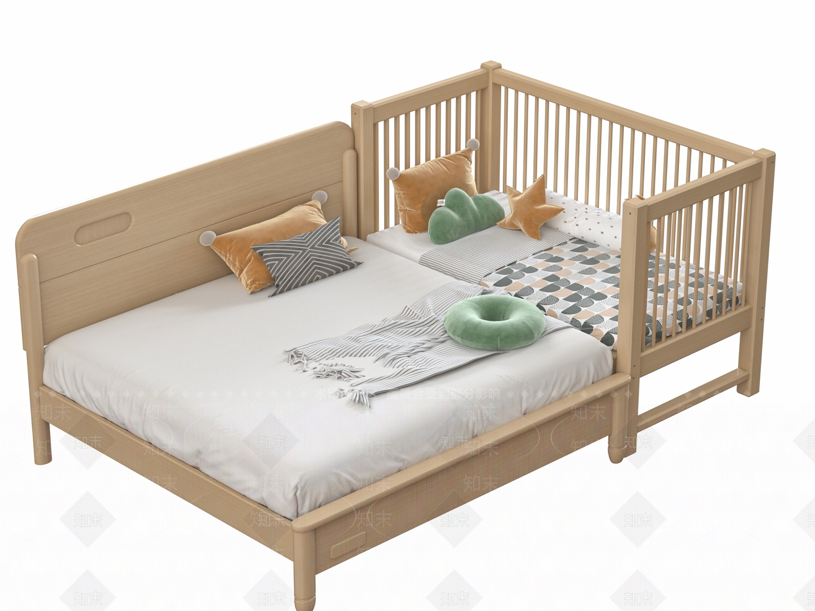 北欧儿童床3D模型下载【ID:1170036995】