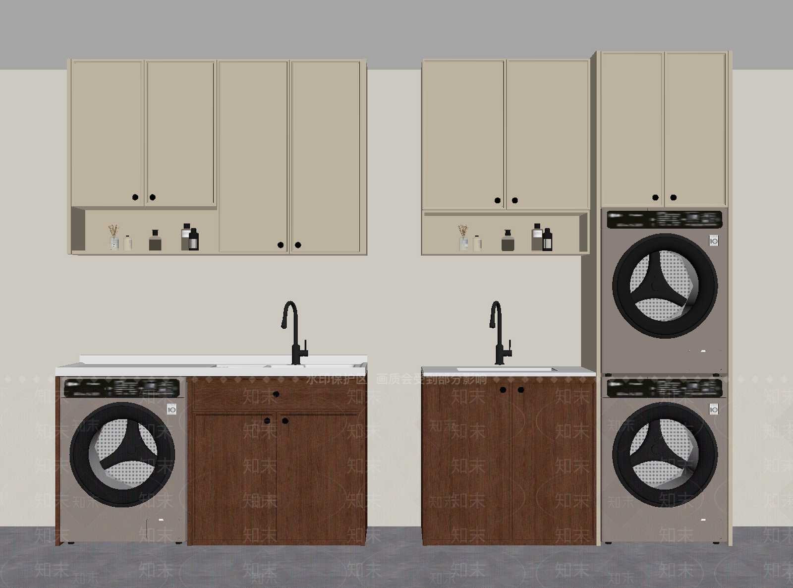 中古洗衣机柜SU模型下载【ID:1170039541】