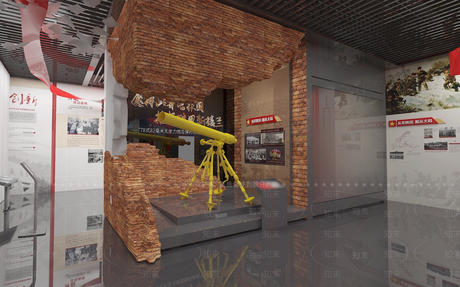 现代党建展厅SU模型下载【ID:1170043750】