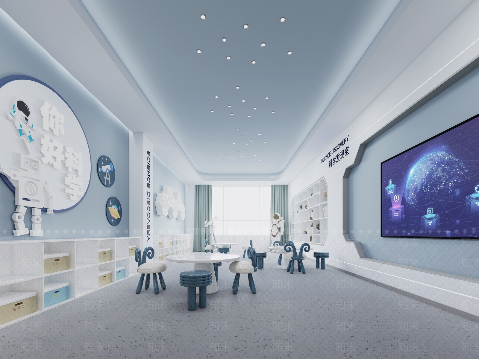 现代教室3D模型下载【ID:1214720638】