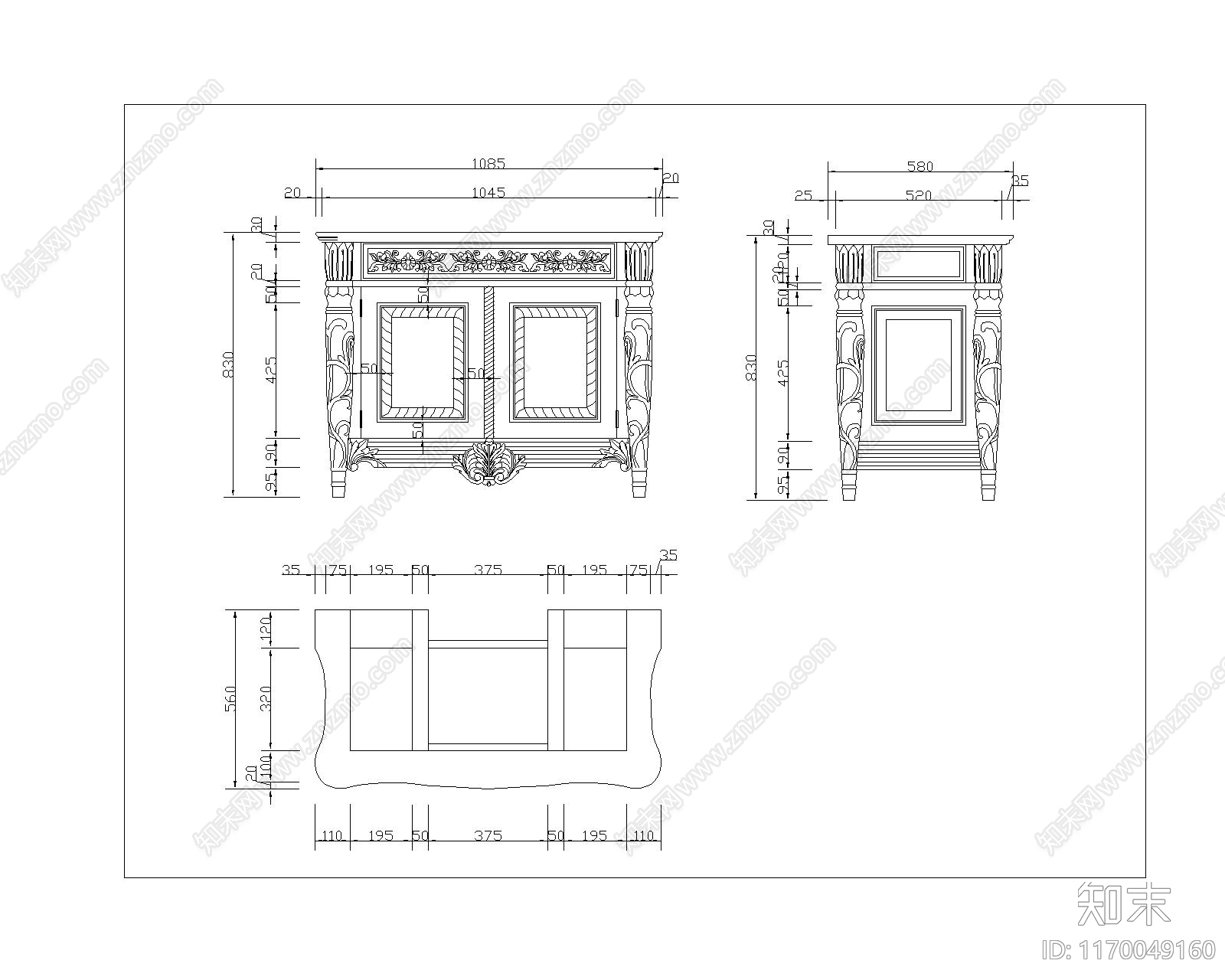 欧式综合家具图库施工图下载【ID:1170049160】