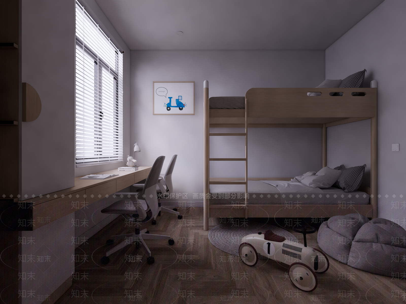 现代通用儿童房SU模型下载【ID:1170050754】
