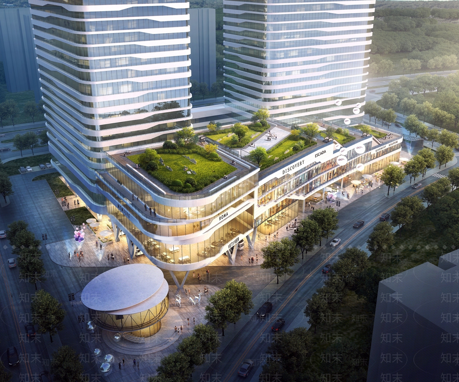 现代商场建筑SU模型下载【ID:1170052112】