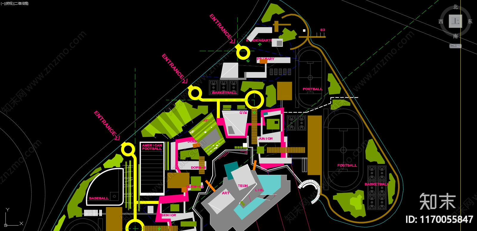 现代学校建筑cad施工图下载【ID:1170055847】