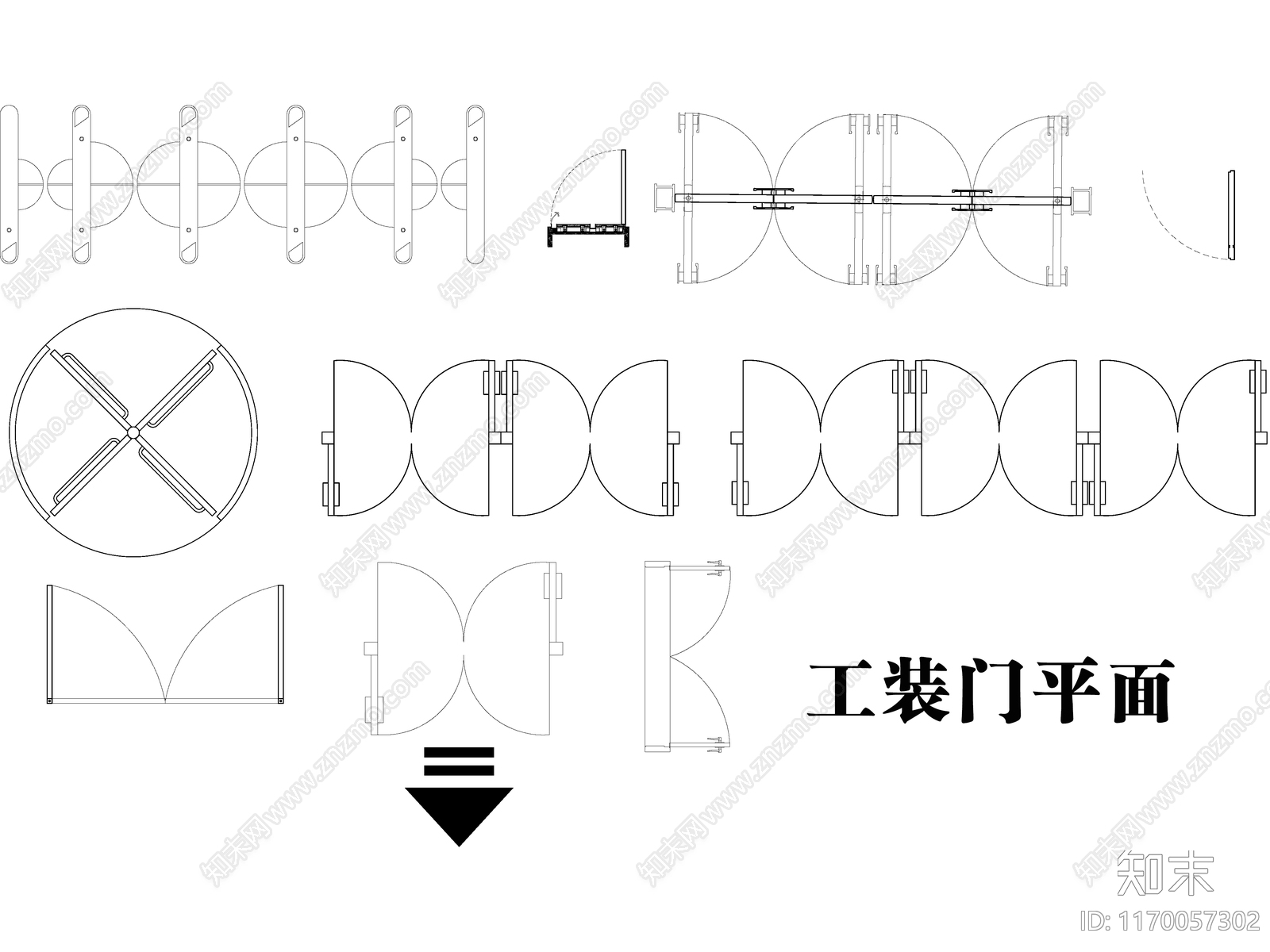 现代工装图库cad施工图下载【ID:1170057302】