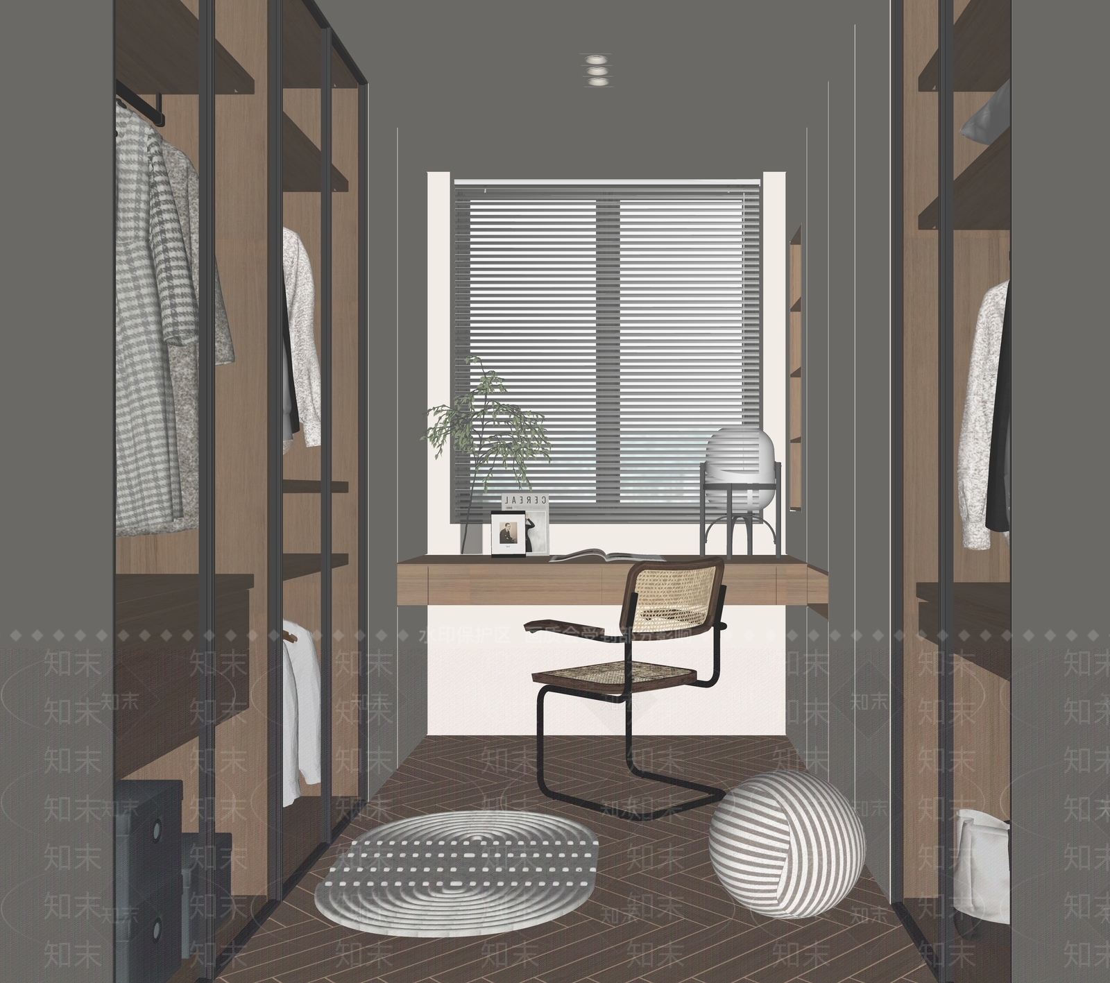 现代衣帽间SU模型下载【ID:1170058669】
