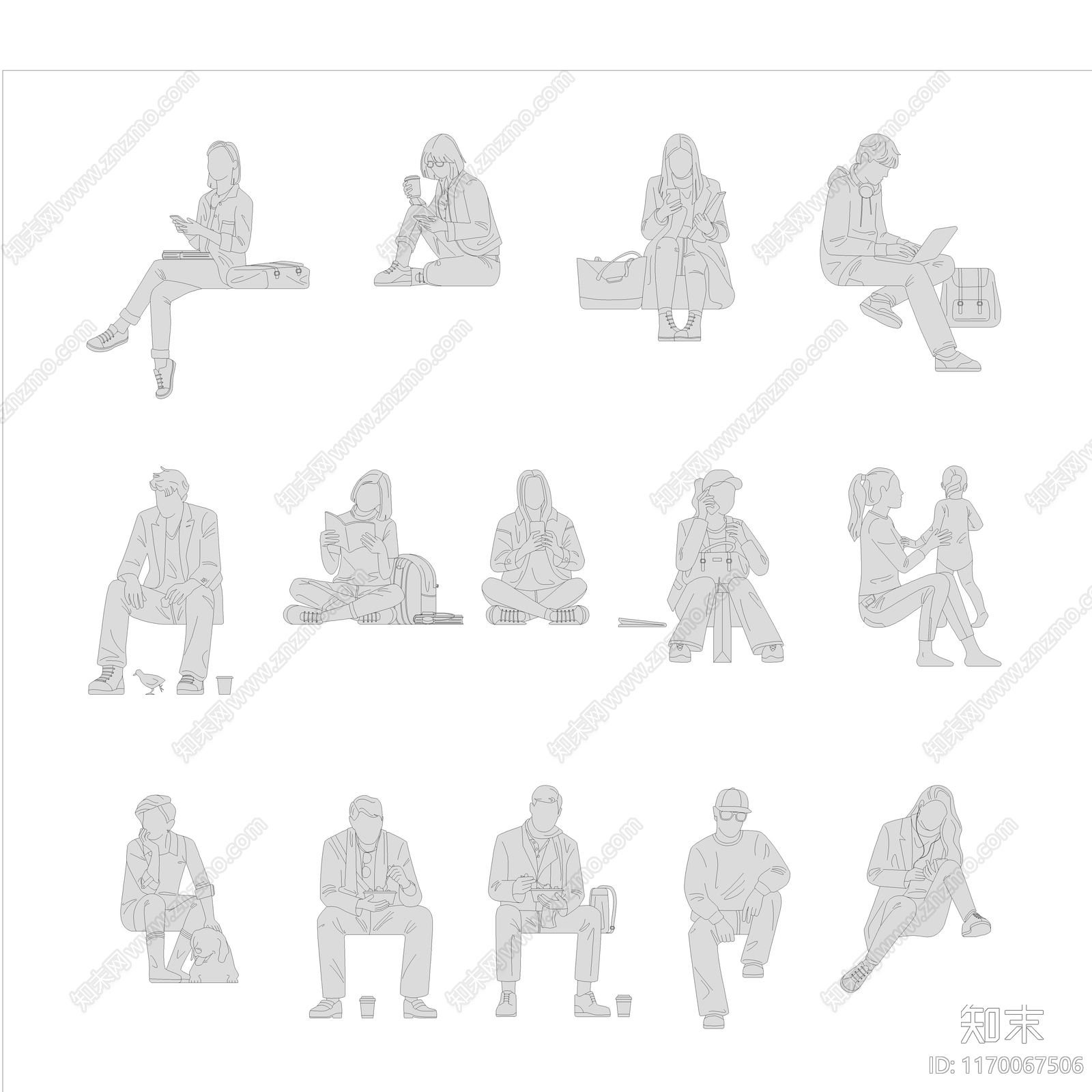 现代人物cad施工图下载【ID:1170067506】