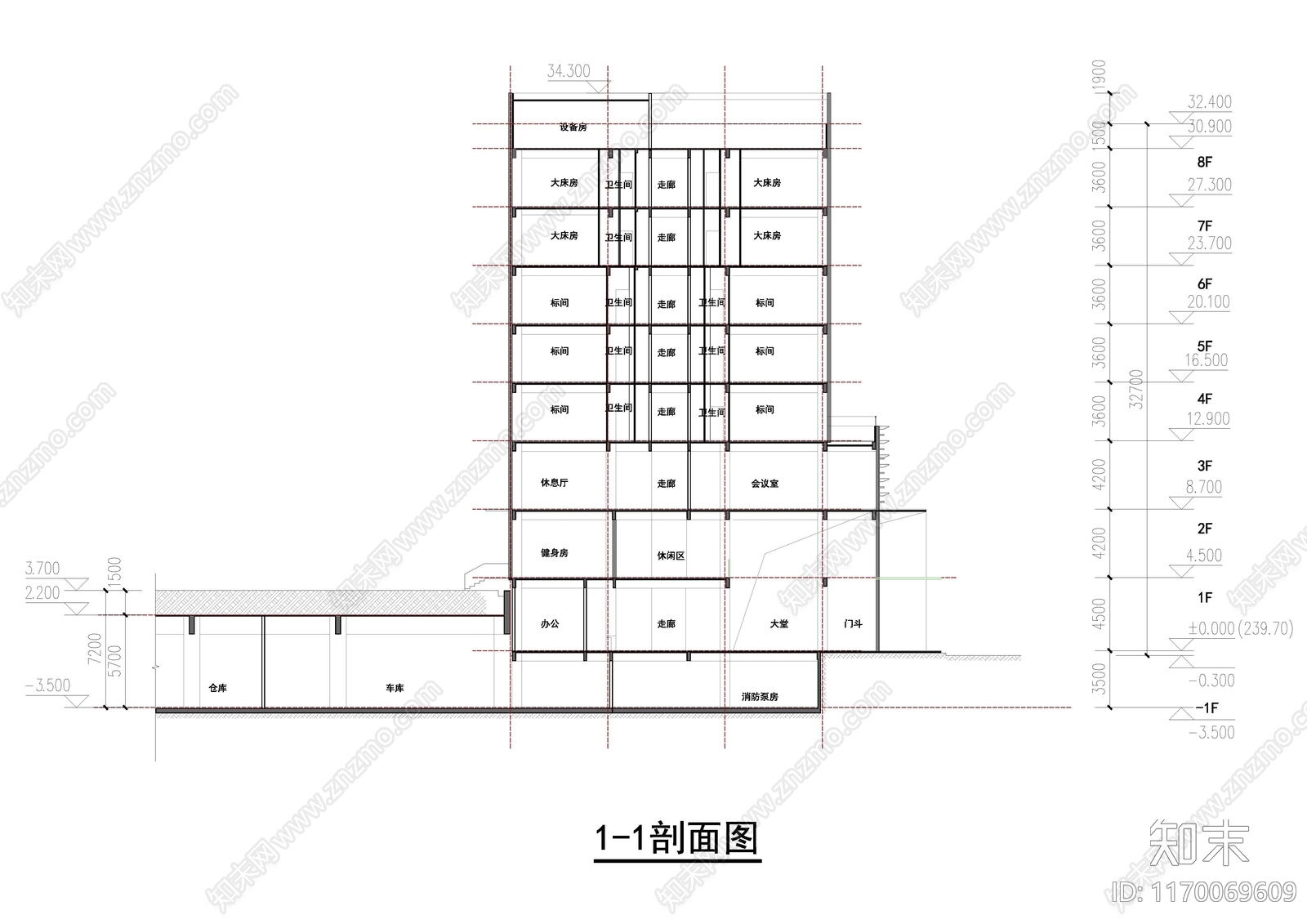 现代客运站cad施工图下载【ID:1170069609】