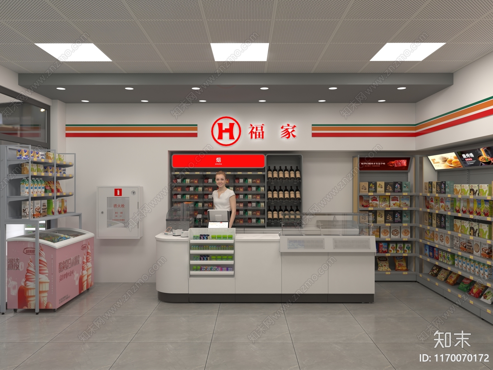 现代便利店3D模型下载【ID:1170070172】