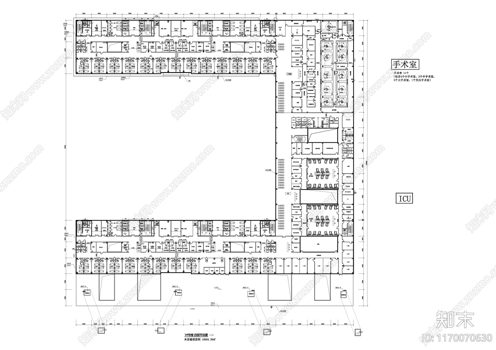 现代医院建筑cad施工图下载【ID:1170070630】