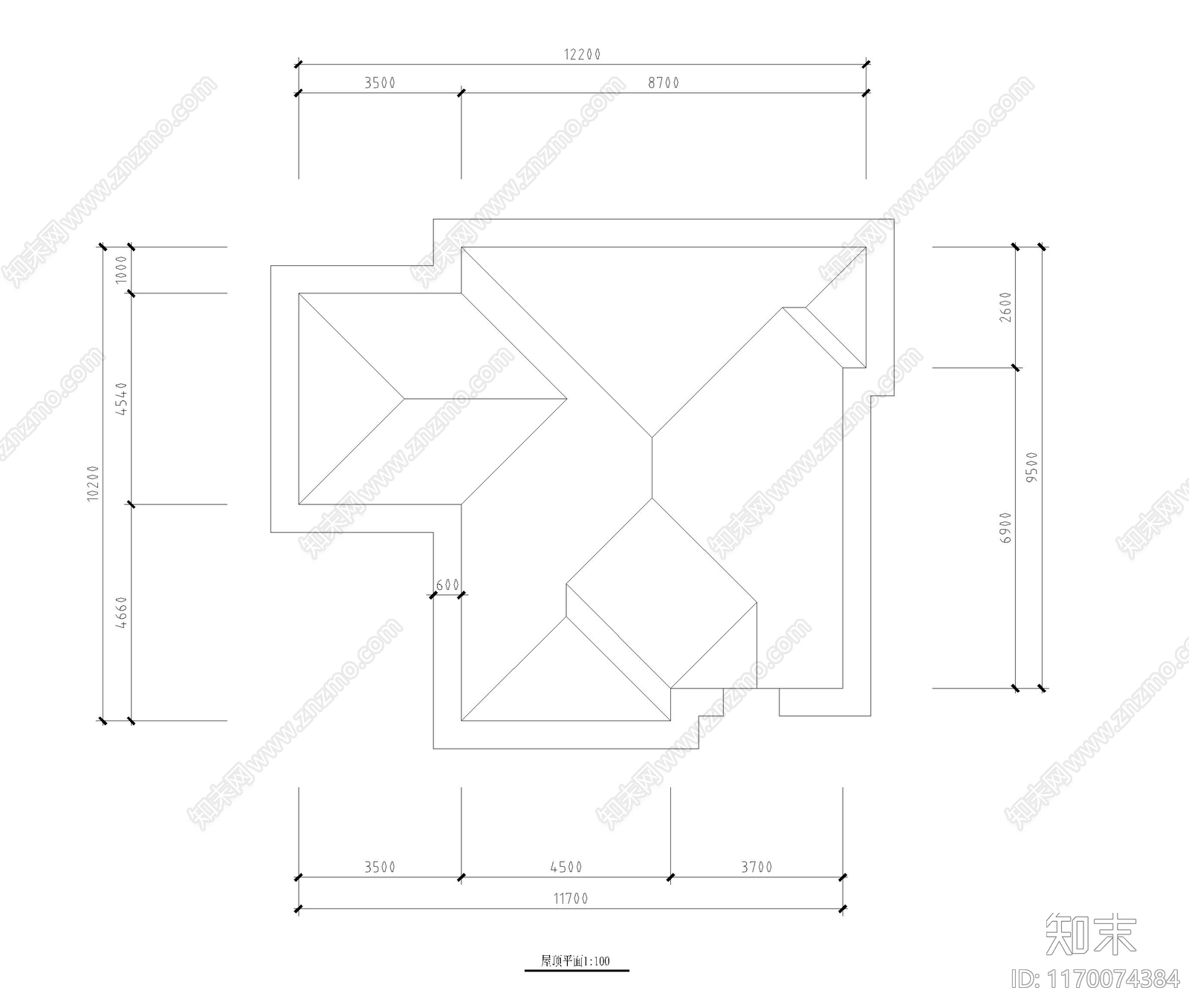 欧式别墅建筑cad施工图下载【ID:1170074384】