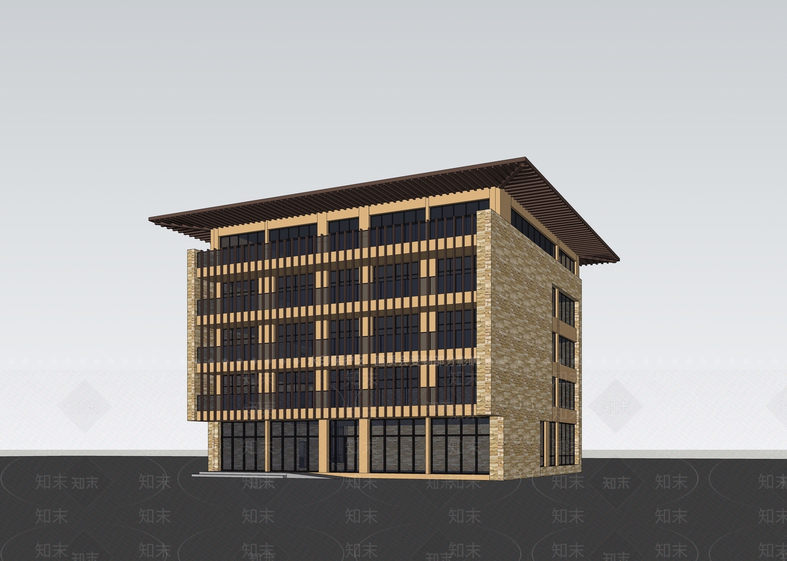 藏式酒店SU模型下载【ID:1170076864】