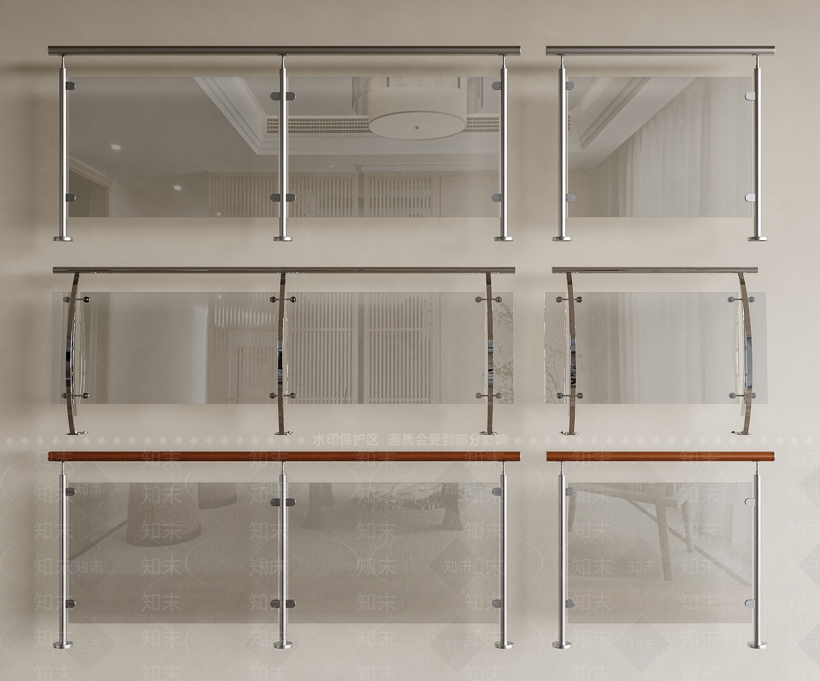 现代栏杆3D模型下载【ID:1170078029】
