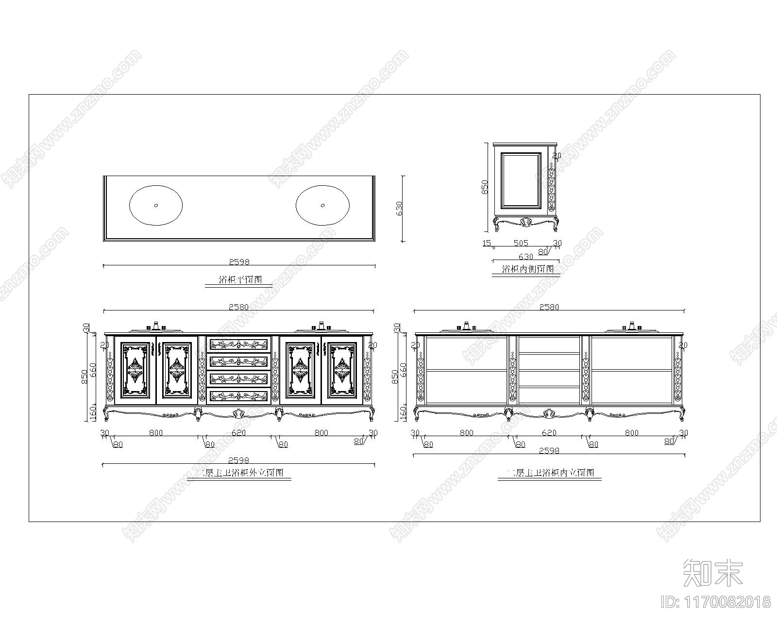 法式综合家具图库施工图下载【ID:1170082018】