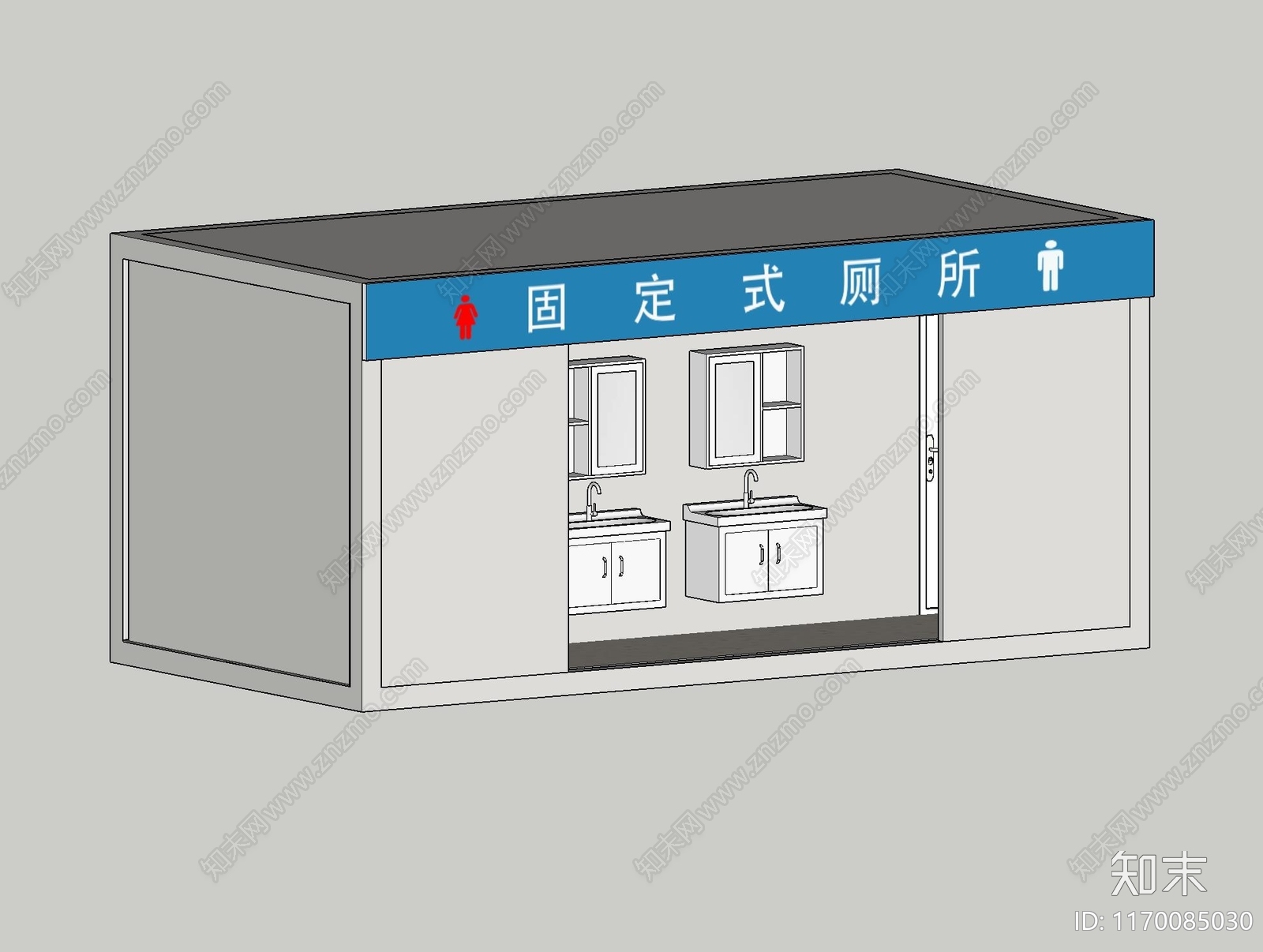 现代中式公共卫生间SU模型下载【ID:1170085030】