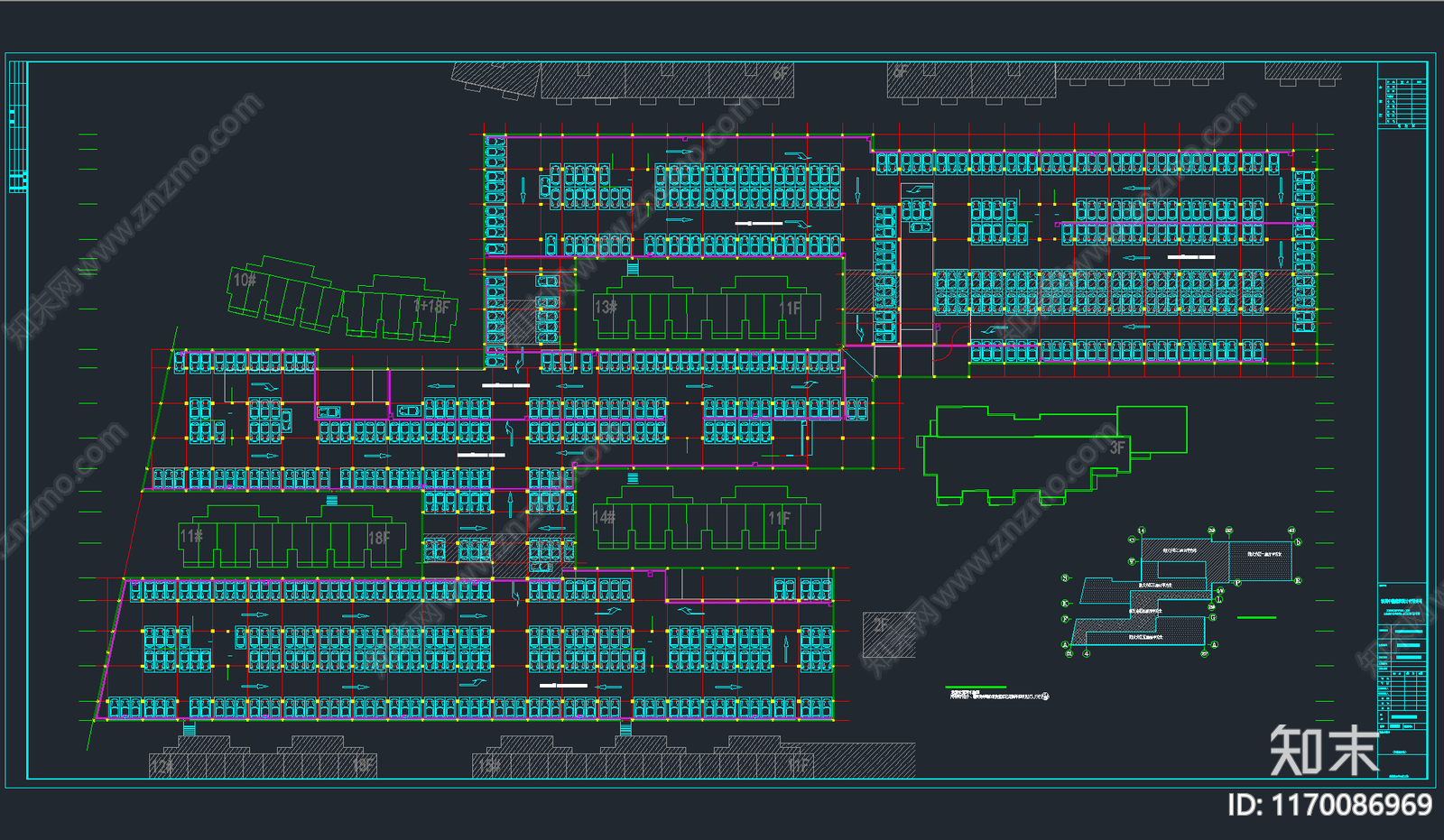 116套地下停车场车库户外生态停车位平面图施工图施工图下载【ID:1170086969】