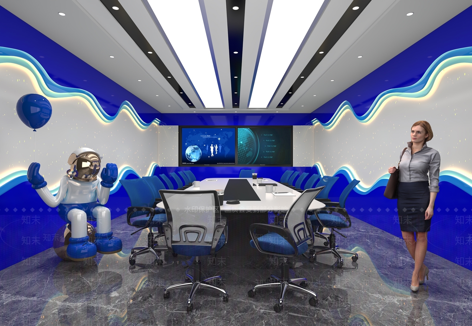 现代会议室3D模型下载【ID:1170086911】