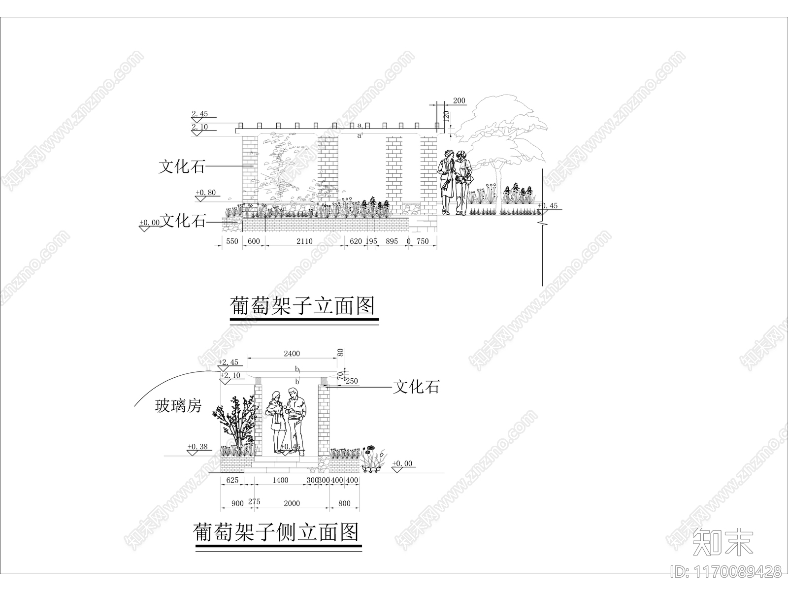 现代简约屋顶花园施工图下载【ID:1170089428】