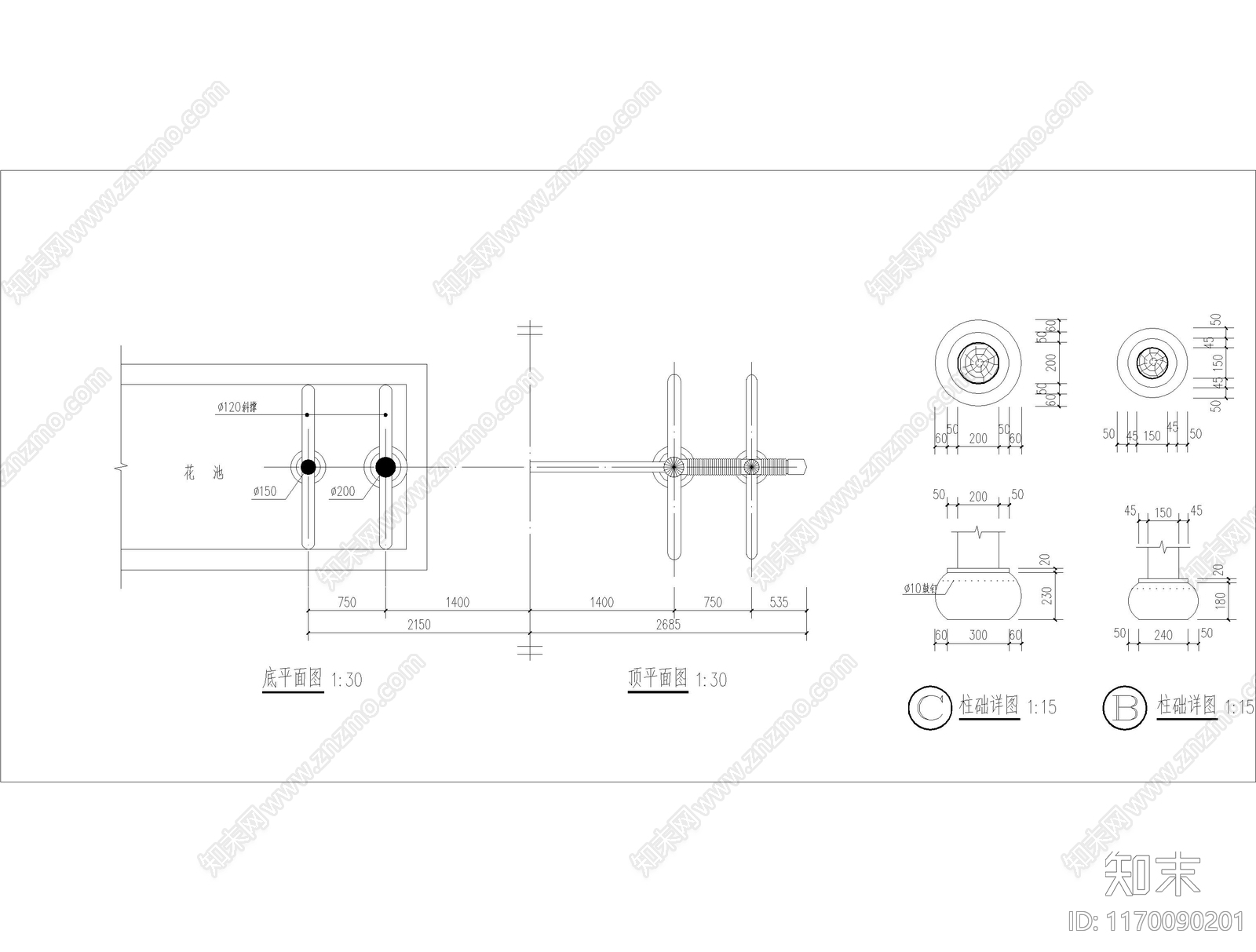 新中式现代景观雕塑图库cad施工图下载【ID:1170090201】