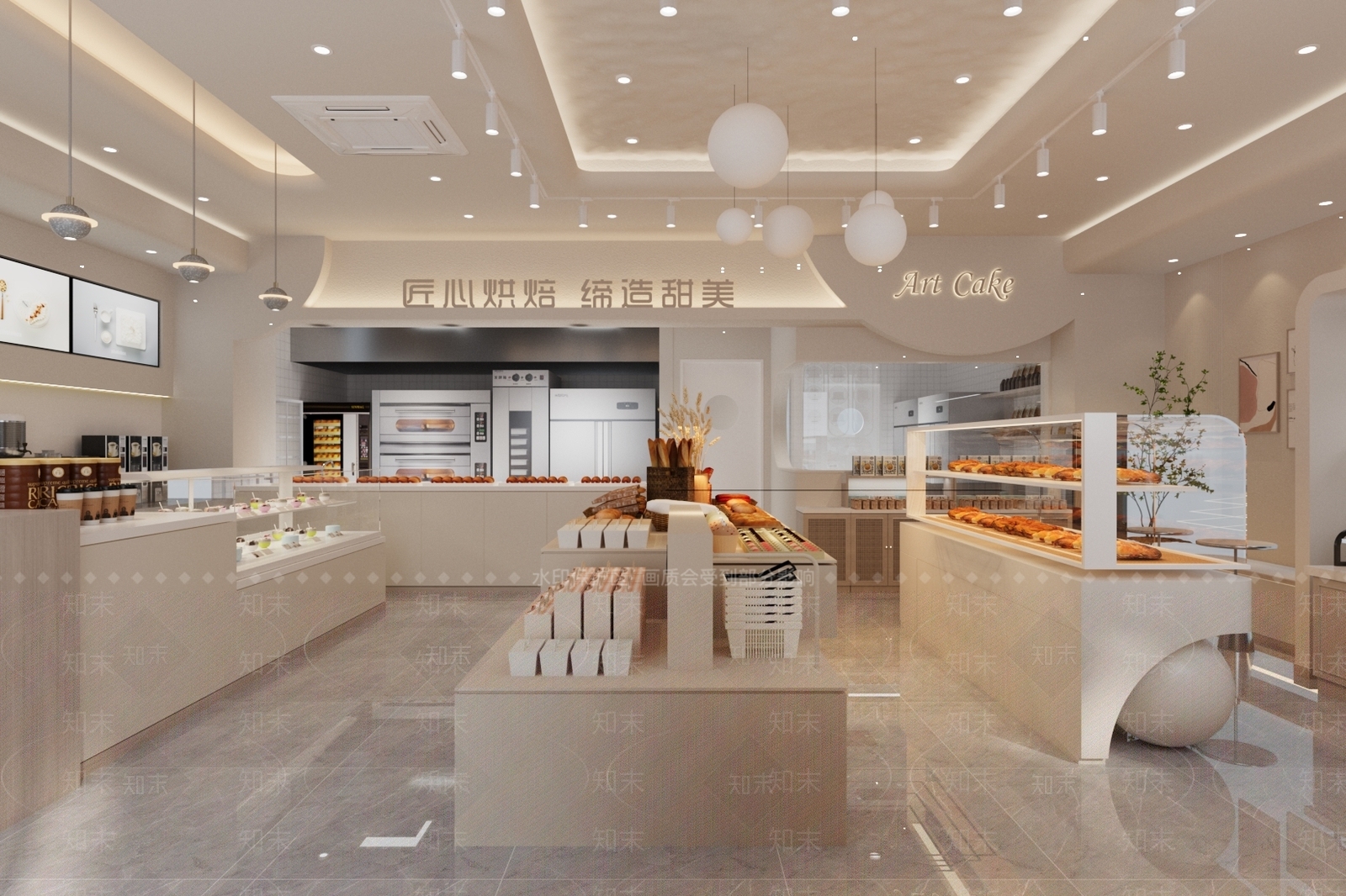 现代甜品面包店3D模型下载【ID:1170090570】