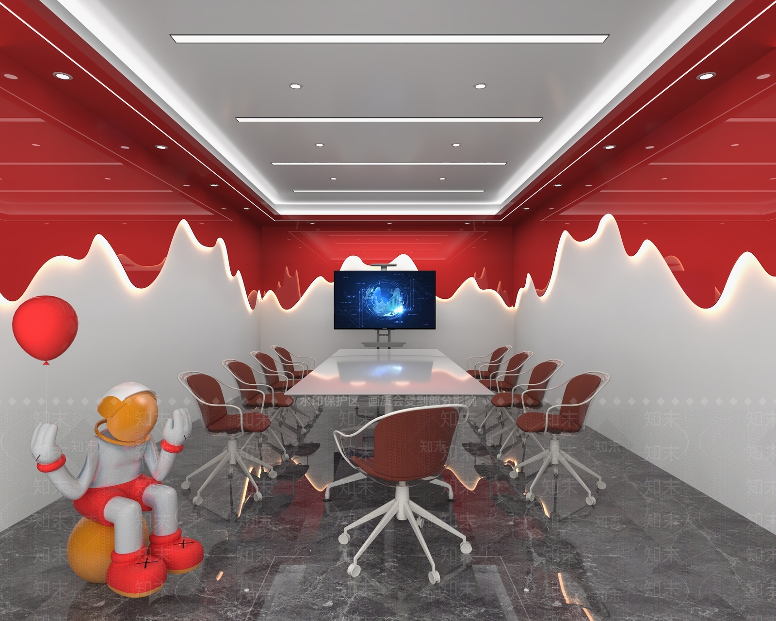 现代会议室3D模型下载【ID:1170092403】