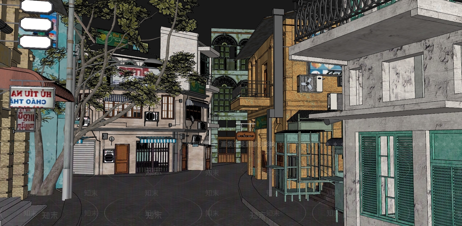 复古侘寂美陈SU模型下载【ID:1170094608】