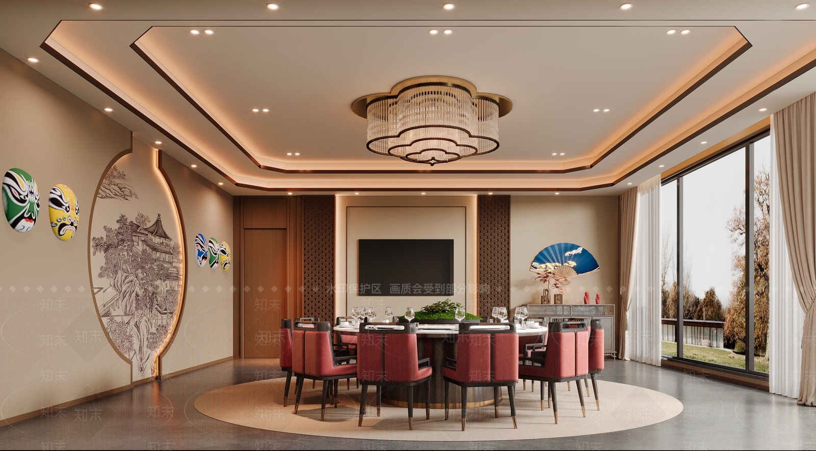 新中式包厢3D模型下载【ID:1170097581】