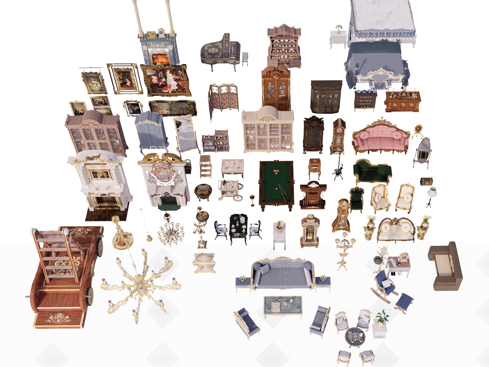 欧式沙发组合SU模型下载【ID:1170098412】