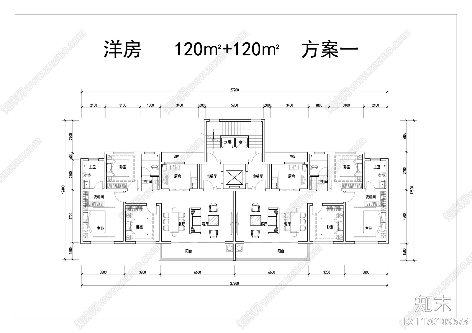 现代住宅楼建筑cad施工图下载【ID:1170109675】