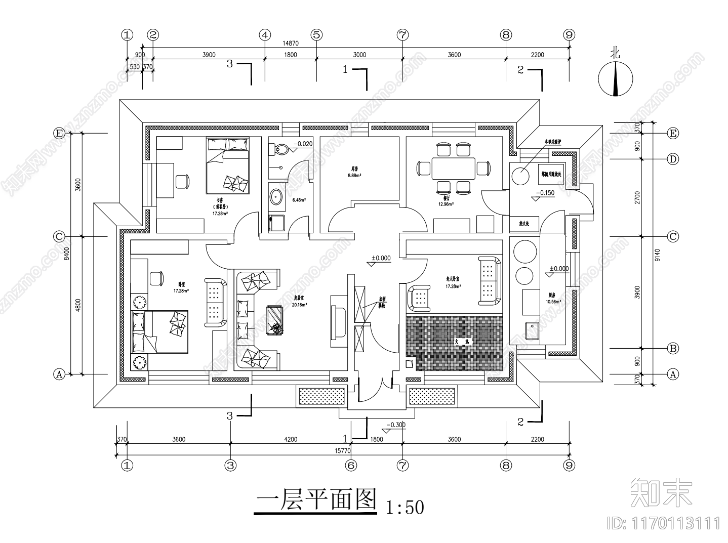 现代其他居住建筑cad施工图下载【ID:1170113111】