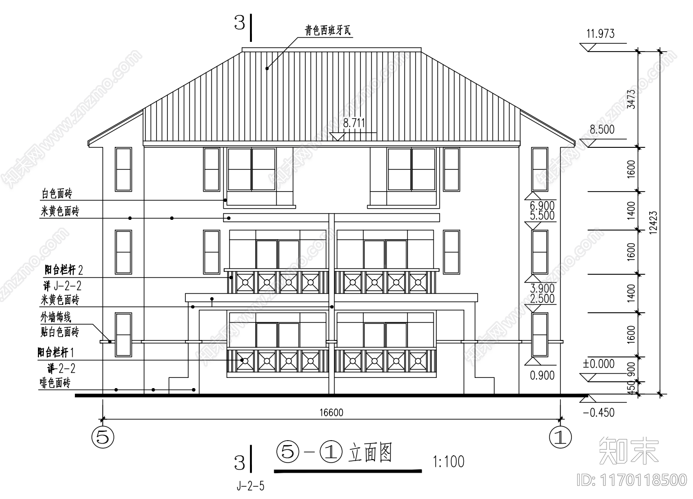 现代别墅建筑cad施工图下载【ID:1170118500】