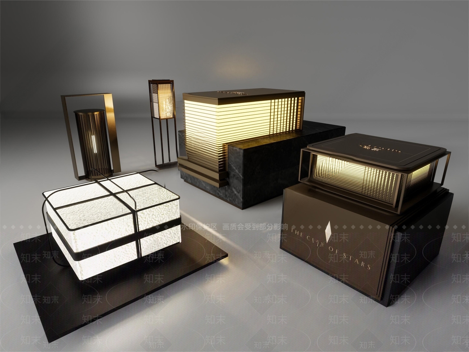 现代其他灯具3D模型下载【ID:1170125065】