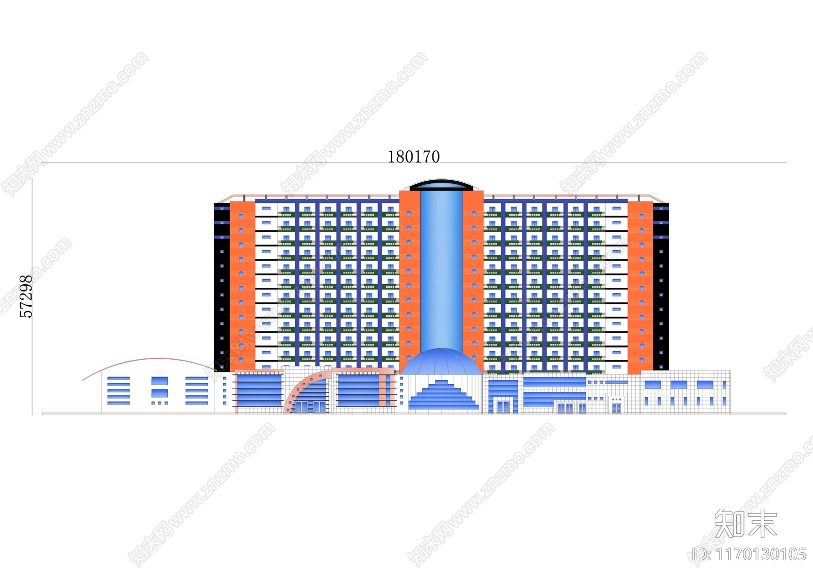 现代住宅楼建筑cad施工图下载【ID:1170130105】