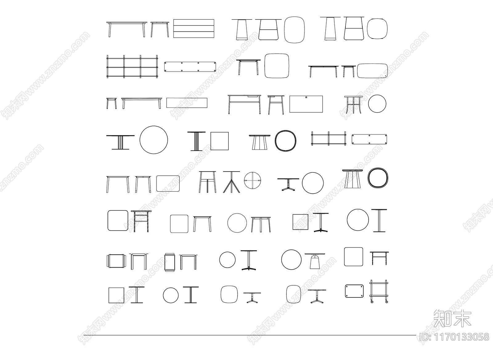 现代咖啡厅施工图下载【ID:1170133058】