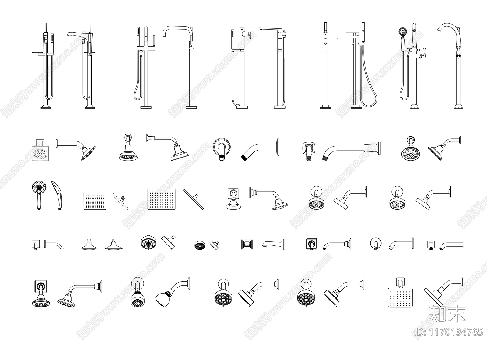 现代卫浴设施施工图下载【ID:1170134765】
