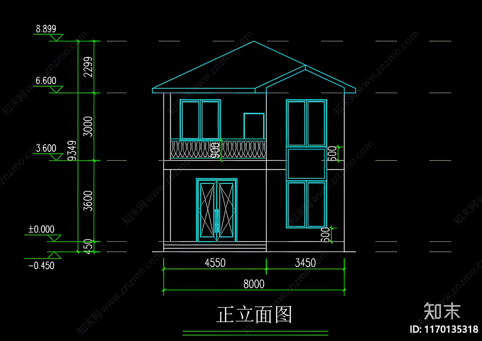 现代别墅建筑cad施工图下载【ID:1170135318】